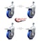 Service Caster 5 Inch Blue Polyurethane Swivel 1/2 Inch Stem Caster Set with Total Lock Brake SCC-TSTTL20S514-PPUB-BLUE-121315-4 - alternate 5
